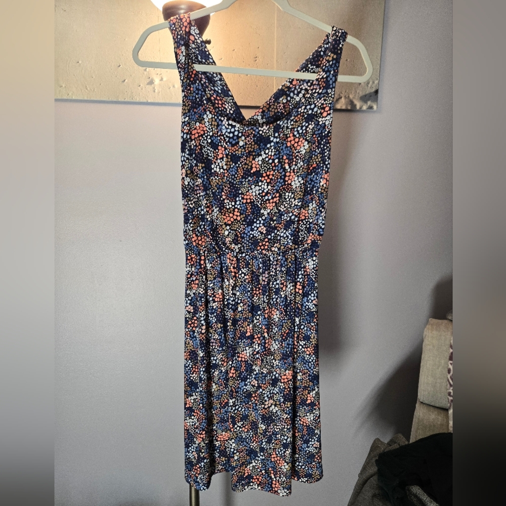 Kaileigh Floral Mini Dress - Blue and Orange